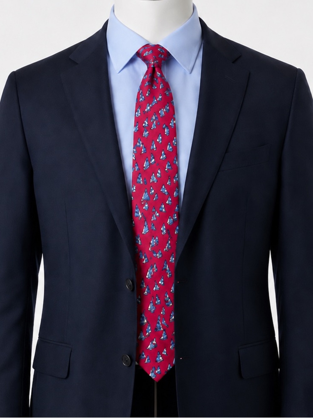 GAP Silk Sailboat Tie in Red Yellow and Blue Sailboats Men's Silk Neck Tie